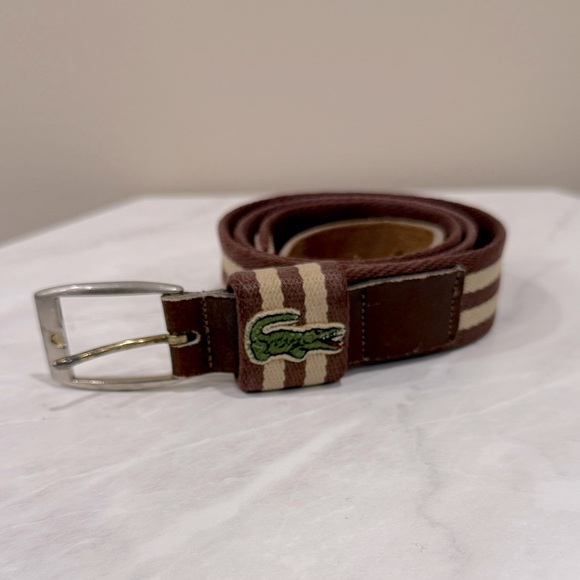 🔥Vintage Lacoste Brown and Tan Men's Belt🔥 - Picture 1 of 3
